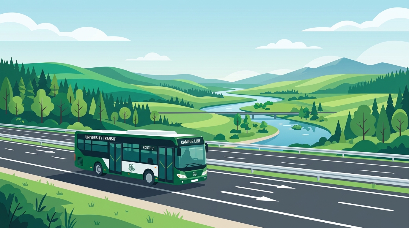 Campus Transit Vector Illustration